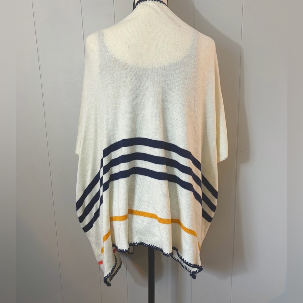 Marine Layer Wrap Poncho Kimono Cardigan Cream Stripes Desert Cabin Western OS - Picture 3 of 7
